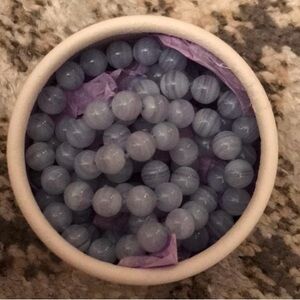 Faceted Blue Agate Bead Bracelet - Unbranded